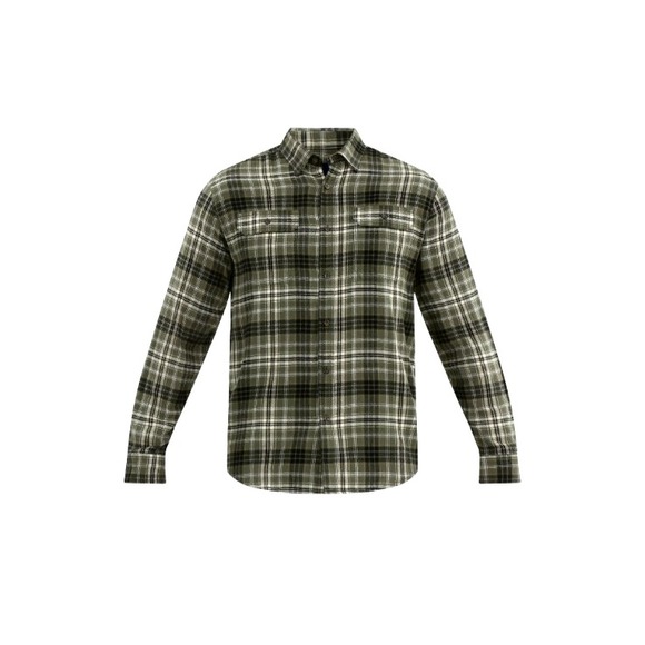 George Super Soft Flannel Shirt Men's 3XL Olive Oak Plaid Long Sleeve Button Up - Picture 5 of 9